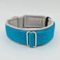 Preview: Halsband Petrol & hellgrau, verstellbar & gepolstert